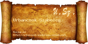 Urbancsok Szabolcs névjegykártya