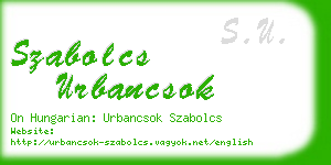 szabolcs urbancsok business card